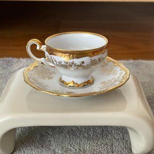 Antique Weimar Katharina Gold Demitasse Cup & Saucer